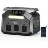 IEE P1800 Tragbare Powerstation, 1024Wh LiFePO4-Batterie, 1800W AC (3600W Peak)/100W USB-C Ausgang, APP, 8ms USV Solar Generator für Camping, Wohnwagen, Notstrom zu Hause