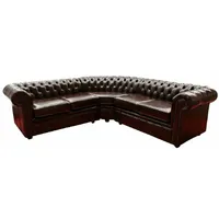 JVmoebel Chesterfield-Sofa Hochwertige Chesterfield Leder Ecksofa 100% Leder Sofort, Made in Europa braun