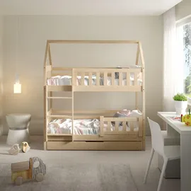 masseno Kinderbett Elena 80 x 160 cm Kiefer massiv braun