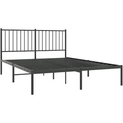 vidaXL Bettgestell mit Kopfteil Metall Schwarz 140x200 cm