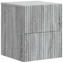 vidaXL Nachtschrank Wandmontierter Nachttisch 33 x 34,5 x 40 cm Grau