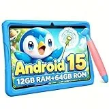 TABWEE K10 Kinder Tablet 10 Zoll, 12 GB RAM + 64 GB ROM (TF 2 TB) Kids Tablet mit Elternkontrolle, Schermo Anti-Luce Blu, WiFi 6, BT5.0, Widevine L1, Tablet Con Custodia - Blau