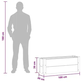 vidaXL Hochbeet 100 x 30 x 36 cm Grau