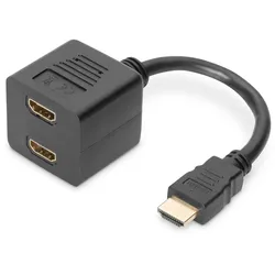 ASSMANN DIGITUS HDMI Y-Verteilerkabel Typ A-2xA St/Bu 0.2m Full HD sw