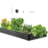 Vevor Hochbeet Metall 239,5 x 120 x 28 cm Dunkelgrau