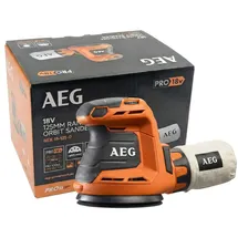 AEG BEX 18-125-0 inkl. Staubbeutel, Schleifpapier