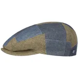 LIERYS Patchwork Driver Flatcap Schirmmütze Damen Herren Made in EU Sommer blau-beige L (58-59 cm) - L