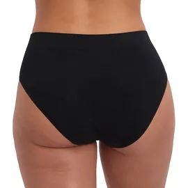 Bamboo basics Damen Slips, 3er Pack - BELLE seamless full briefs, Jersey, Logo Schwarz L