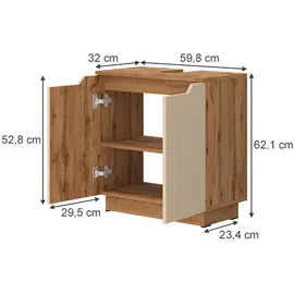 Vicco Waschbeckenunterschrank Lotta 2 Türen 59,8 x 62,1 x 32,0 cm Grau