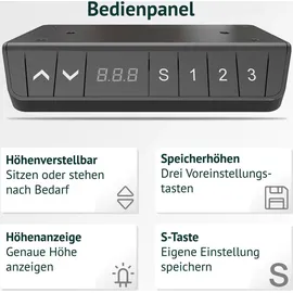 Svita Schreibtisch-Gestell elektrisch 98-140 cm x 72-120 cm