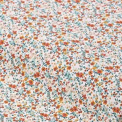 Baumwollstoff Blüten "Lena", weiß-color