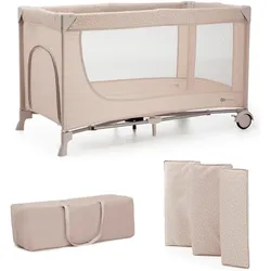 Baby-Reisebett KINDERKRAFT "JOY 2", Baby, Gr. Liegefläche B/L: 60cm x 120cm, kein Härtegrad, beige, Babybetten