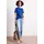 STREET ONE Kurzarm Poloshirt in Rippstruktur - Blau