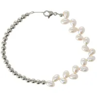Gemshine Armband 'Zuchtperlen' Armbänder & Armreife Grau Damen