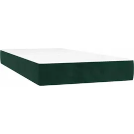 vidaXL Boxspringbett mit Matratze & LED Dunkelgrün 90x190 cm Samt