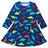 Toby Tiger Skater Kleid mit buntem Regenbogen Dinosaurier Print in bunt 92