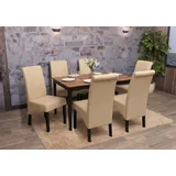 MCW 6er-Set Esszimmerstuhl Cesena Leder creme