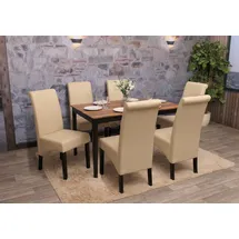 MCW 6er-Set Esszimmerstuhl Cesena Leder creme
