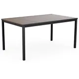KETER Signature Porto Tisch 160 cm Walnuss und Schwarz Stahl