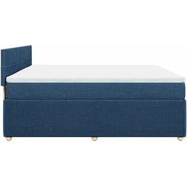 vidaXL Boxspringbett mit Matratze Blau 180x200 cm Stoff