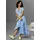 Aniston CASUAL Wickelkleid Blau/Weiß 46