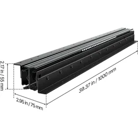 Vevor Schubladenschienen Bodenhalterung, 1000 mm, Vollauszug mit Kugellager unter Treppenschrankschienen, 117 kg Tragkraft, Unterschienen für Treppenschrankgleiter, zum Selbstaustausch, schwarz