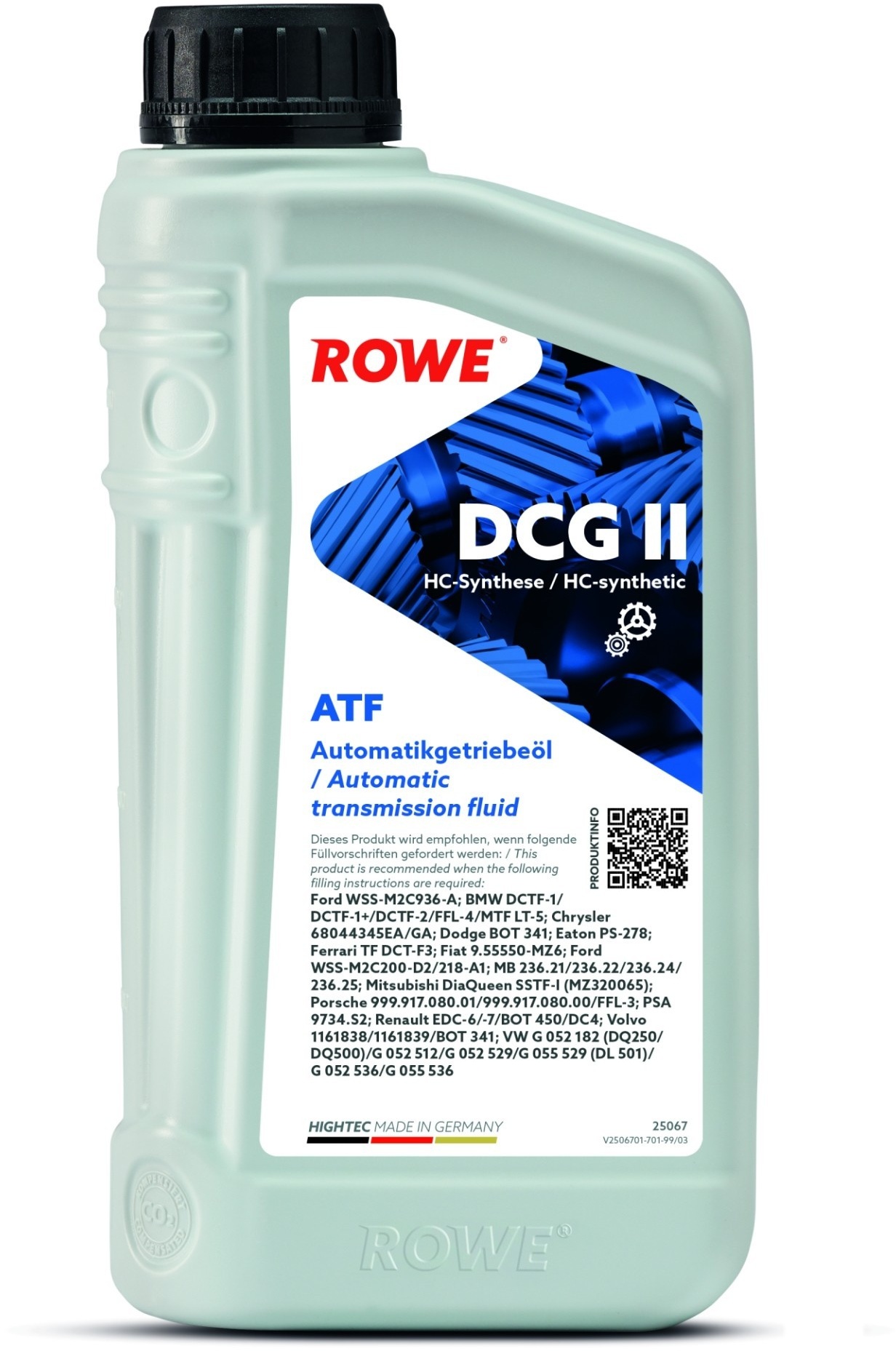 ROWE HIGHTEC ATF DCG II (25067) Teilsynthetiköl 1.0Lfür PORSCHE Boxster 3.4 AUDI A6 C7 2.8 FSI quattro 3.0 TFSI TDI A5 RS5 A7 MERCEDES-BENZ Sls Amg