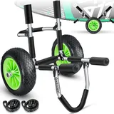 Kesser KESSER® Surfwagen Surfboard Transportwagen für SUP-Board Stand Up Paddle Board Transport Kajakwagen - klappbar gepolstert - 10 Zoll PU-Reifen Alu - inkl. 2 Sicherungsgurte