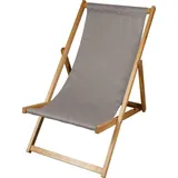 Liegestuhl Strandliege Sonnenliege Gartenliege Holz Geölter Liege Holzstrandliege 120kg Beige - Beige