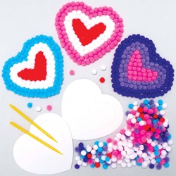 Herz Pom Pom Bastelsets  (pro Set 5) Bastelaktivitäten Valentinstag