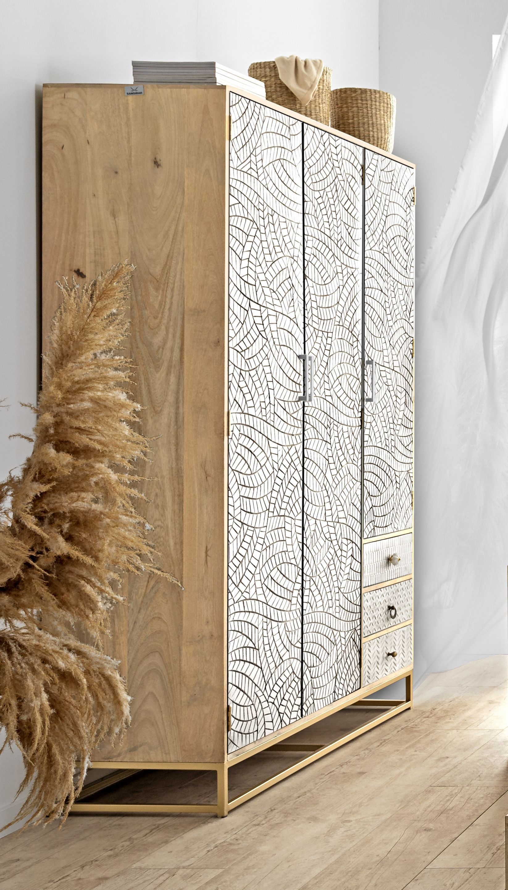 Kleiderschrank SANSIBAR AMRUM (BHT 140x200x50 cm) - beige