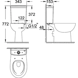 Grohe Bau Ceramic Spülkasten 6 Liter Weiß