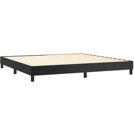 vidaXL Boxspringbett mit Matratze & LED Schwarz 200x200 cm Kunstleder