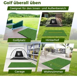 lifezeal Golf Abschlagmatte inklusive Gummi Tee, Zusammenrollbar, 6 Abschlagpositionen & 2 Ausrichtungsstäbe, Golfmatte mit Tees, Löchern und 2 Ausrichtungsstöcken, faltbare und Outd...