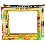 Weihnachten Aufblasbare Fotorahmen Neujahrsdekorationen Aufblasbarer Rahmen Für Fotobox Accessoires Frohes Neues Jahr Und Weihnachten, Doppelseitig Fotorequisiten Foto Booth Props Für Partyzubehör