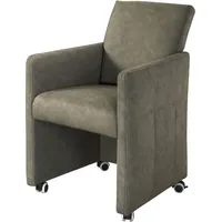 Exxpo - sofa fashion Esszimmersessel, Loungesessel auf Rollen, schmale