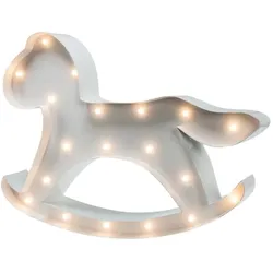 MARQUEE LIGHTS LED Dekolicht "Hobbyhorse", weiß, H: 22cm, Lampen, Wandlampe, Tischlampe Schaukelpferd 19 Leuchtmittel - 31x22 cm