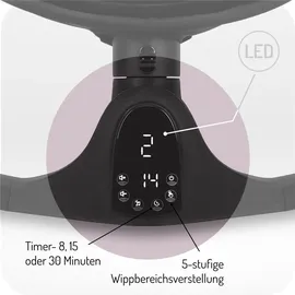 MOMI KENANI ONYX Babywippe mit LED-Display, & 5 Stufen, inkl. Spielzeug – Schwarz - Schwarz