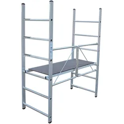 Klappgerüst KRAUSE "CORDA", grau (aluminiumfarben), L:125cm, Aluminium, Gerüste, Leicht zu transportieren