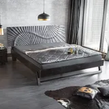 Riess-Ambiente Bett SCORPION 180x200cm schwarz Mangoholz 3D Schnitzerei Massivholz Doppelbett