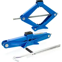 BITUXX Scherenwagenheber 2T flach Wagenheber 2 Tonnen Hubhöhe von 10,5 cm bis 38 cm inkl. Gummiauflage und praktischer Handkurbel