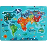 Vedes SpielMaus Holz Magnet-Tier Weltkarte 40 x 30 cm
