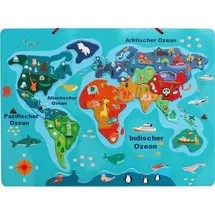 Vedes SpielMaus Holz Magnet-Tier Weltkarte 40 x 30 cm