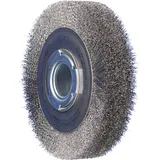 Pferd Rundbürste breit ungezopft Ø150x38 variable Bohrung Stahl-Draht-Ø0,20