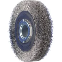 Pferd Rundbürste breit ungezopft Ø150x38 variable Bohrung Stahl-Draht-Ø0,20