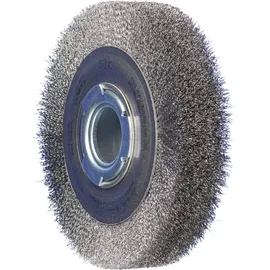 Pferd Rundbürste breit ungezopft Ø150x38 variable Bohrung Stahl-Draht-Ø0,20