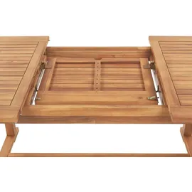 Beliani Gartenmöbel Set Akazienholz 6-Sitzer Auflagen graphitgrau JAVA