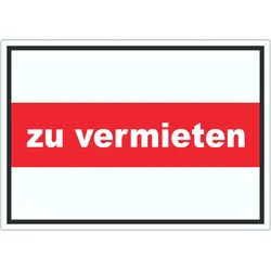 zu vermieten Aufkleber mit Text Werbeaufkleber A5 (148x210mm)