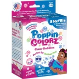 WOWMAZING PoppinColorz 8-Pack-Nachfüllpackungen für Seifenblasenpistolen (Pink + Blau)     