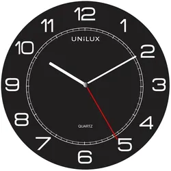 UNiLUX Wanduhr/Quarzuhr "MEGA", Durchmesser: 600 mm, schwarz